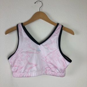 Adidas Vintage 2000s Pink Marble Dyed Sport Bra